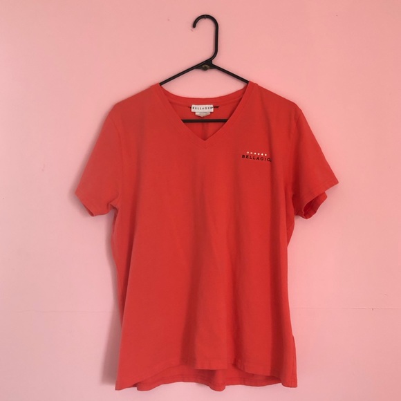 Bellagio Logo Brand XL Tee Hot Orange Rare T-Shirt - Picture 1 of 3